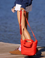OFFLINE By Aerie Puff Love Mini Tote - Orange Flare