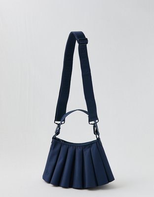 OFFLINE By Aerie Courtside Canvas Pleated Bag - Navy