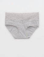 Superchill Vintage Lace Cotton Boybrief Underwear - Medium Heather Gray