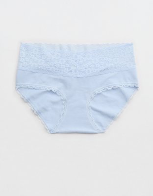 Superchill Vintage Lace Cotton Boybrief Underwear - Eyelet Blue
