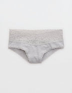 Superchill Vintage Lace Cotton Cheeky Underwear - Medium Heather Gray