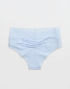 Superchill Vintage Lace Cotton Cheeky Underwear - Eyelet Blue