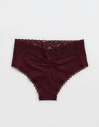 Superchill Vintage Lace Cotton Cheeky Underwear - Royal Berry