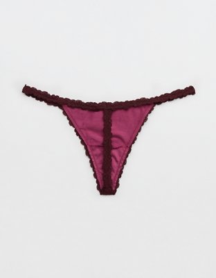 Superchill Cotton with Lace Thong Underwear - Autumn Jam