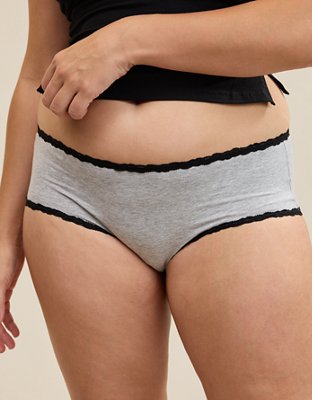 Superchill Cotton Lace Boybrief Underwear - Medium Heather Gray