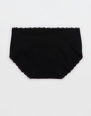 Superchill Cotton Lace Boybrief Underwear - True Black