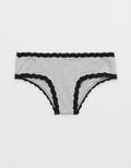 Superchill Cotton Lace Cheeky Underwear - Medium Heather Gray