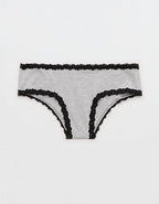 Superchill Cotton Lace Cheeky Underwear - Medium Heather Gray