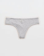 Superchill Cotton Button Thong Underwear - Medium Heather Gray