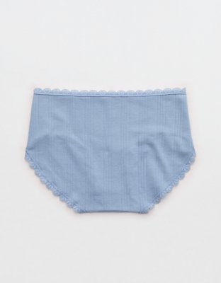 Superchill Cotton Pointelle Lace Boybrief Underwear - Monaco Blue
