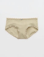 Superchill Cotton Pointelle Lace Boybrief Underwear - Green Sheen