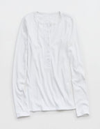 Aerie Essential Henley Layering T-Shirt - White