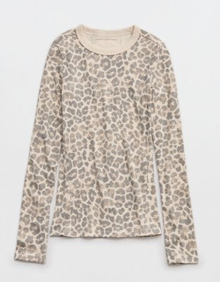 Aerie Essential Crew Layering T-Shirt - Dusk