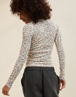 Aerie Essential Crew Layering T-Shirt - Dusk