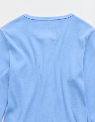 Aerie Essential Henley Layering T-Shirt - Horizon Sky