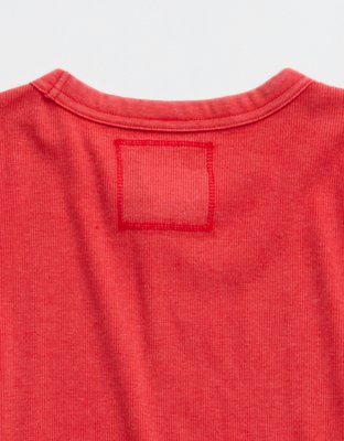 Aerie Essential Crew Layering T-Shirt - Bright Red