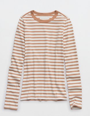 Aerie Essential Crew Layering T-Shirt - Beach Dune