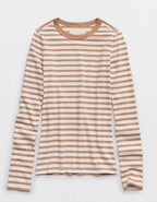 Aerie Essential Crew Layering T-Shirt - Beach Dune