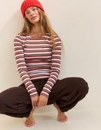 Aerie Essential Crew Layering T-Shirt - Violet Willow