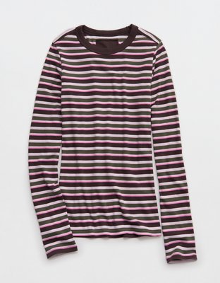 Aerie Essential Crew Layering T-Shirt - Hushed Violet