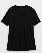 Aerie Oversized Crew Boyfriend T-Shirt - Black