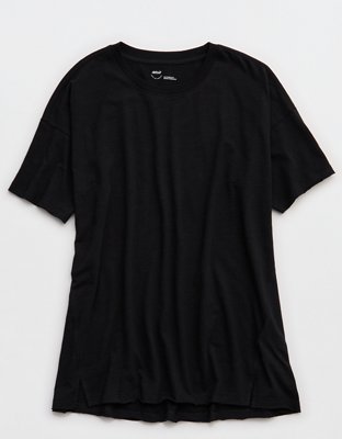 Aerie Oversized Crew Boyfriend T-Shirt - Black