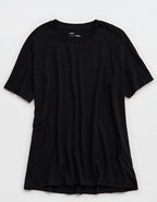Aerie Oversized Crew Boyfriend T-Shirt - Black