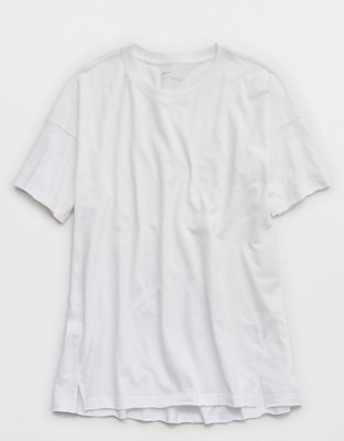 Aerie Oversized Crew Boyfriend T-Shirt - Cool White