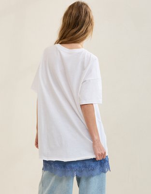 Aerie Oversized Crew Boyfriend T-Shirt - Cool White