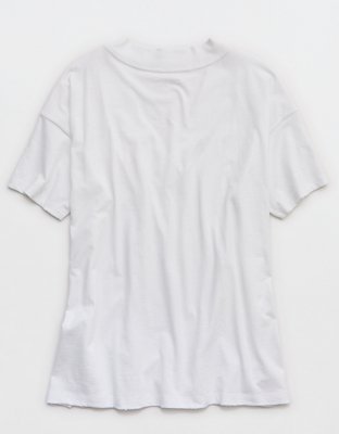 Aerie Basic V-Neck Boyfriend T-Shirt - Air White