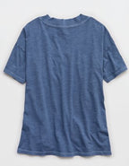 Aerie Extreme V-Neck Oversized Boyfriend T-Shirt - Steel Blue