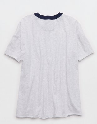 Aerie Oversized Crew Boyfriend T-Shirt - Light Faded Gray