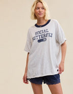 Aerie Oversized Crew Boyfriend T-Shirt - Light Faded Gray