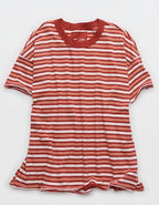 Aerie Oversized Crew Boyfriend T-Shirt - Rust