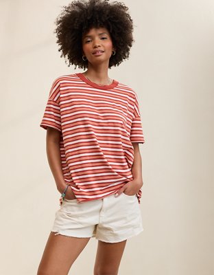 Aerie Oversized Crew Boyfriend T-Shirt - Rust
