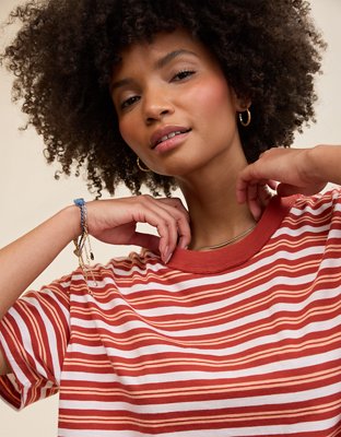 Aerie Oversized Crew Boyfriend T-Shirt - Rust