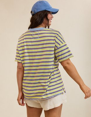 Aerie Oversized Crew Boyfriend T-Shirt - Yellow Infusion