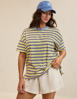 Aerie Oversized Crew Boyfriend T-Shirt - Yellow Infusion