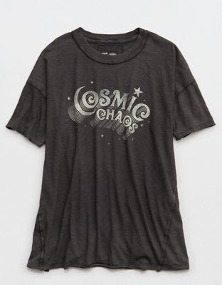 Aerie Oversized Crew Boyfriend T-Shirt - Dark Gray
