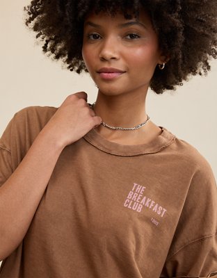 Aerie Oversized Crew Boyfriend T-Shirt - Hazelnut