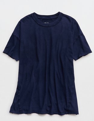 Aerie Oversized Crew Boyfriend T-Shirt - Navy