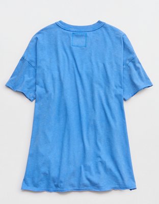 Aerie Oversized Crew Boyfriend T-Shirt - Rome Blue