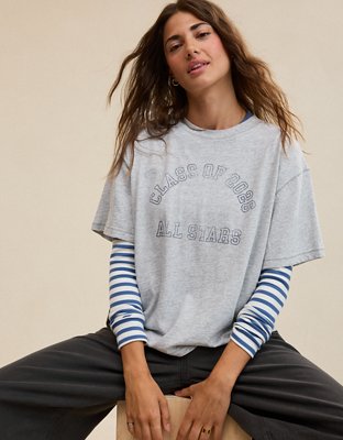Aerie Relaxed T-Shirt - Heather Gray