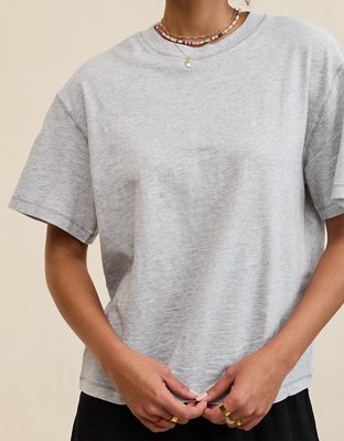 Aerie Relaxed T-Shirt - Medium Heather Gray