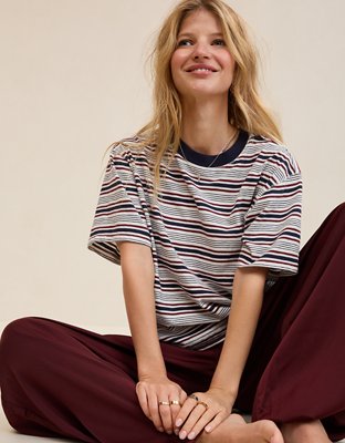 Aerie Relaxed T-Shirt - Deep Ruby