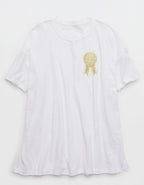 Aerie Oversized Crew Boyfriend T-Shirt - Air White