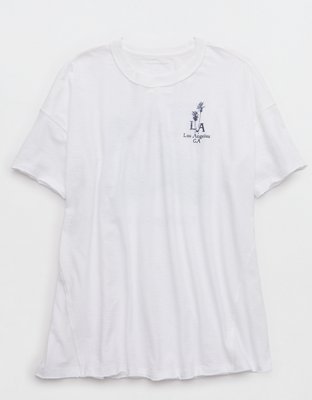 Aerie Oversized Crew Boyfriend T-Shirt - Raw White