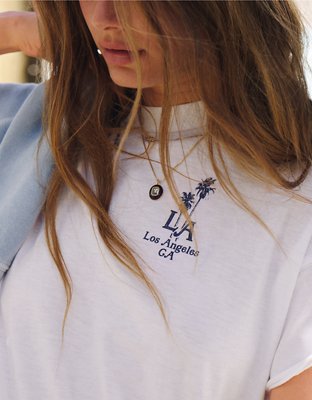 Aerie Oversized Crew Boyfriend T-Shirt - Raw White
