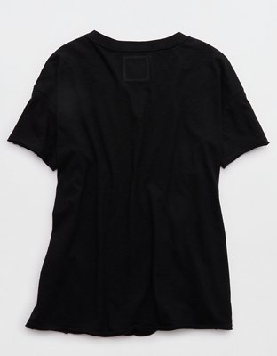Aerie Oversized V-Neck Boyfriend T-Shirt - True Black