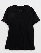 Aerie Oversized V-Neck Boyfriend T-Shirt - True Black